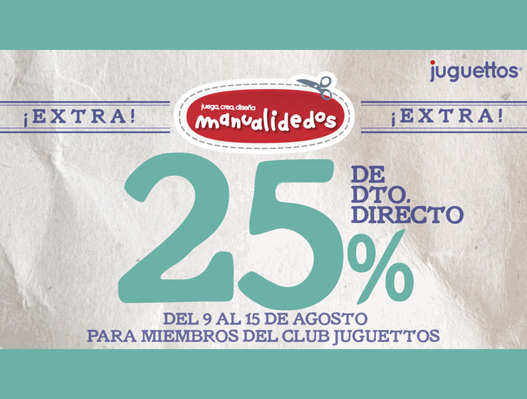25% de descuento directo en manualidades de Juguettos en CC Los Alcores